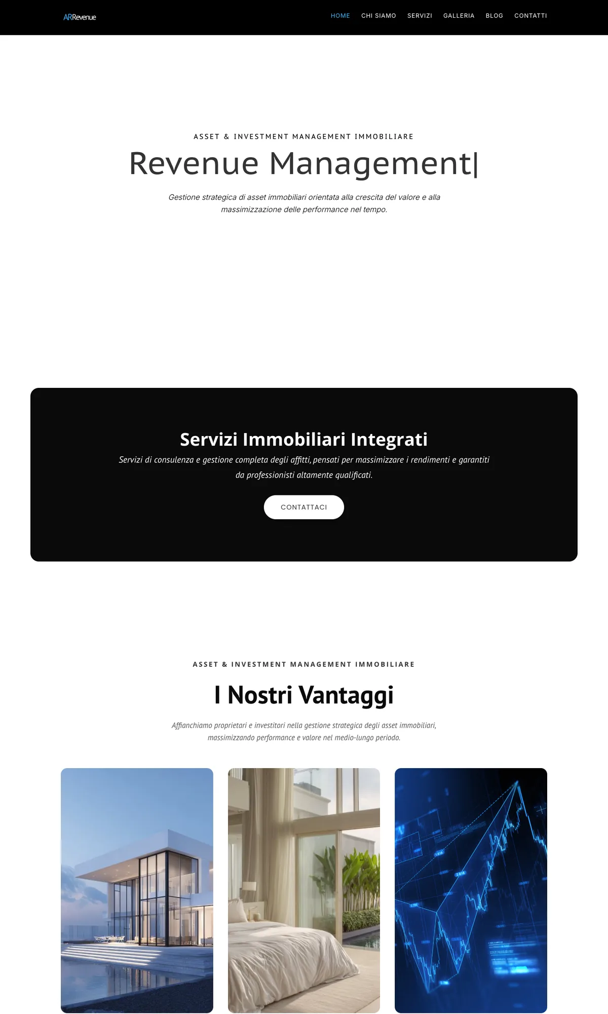 Homepage Arrevenue su desktop