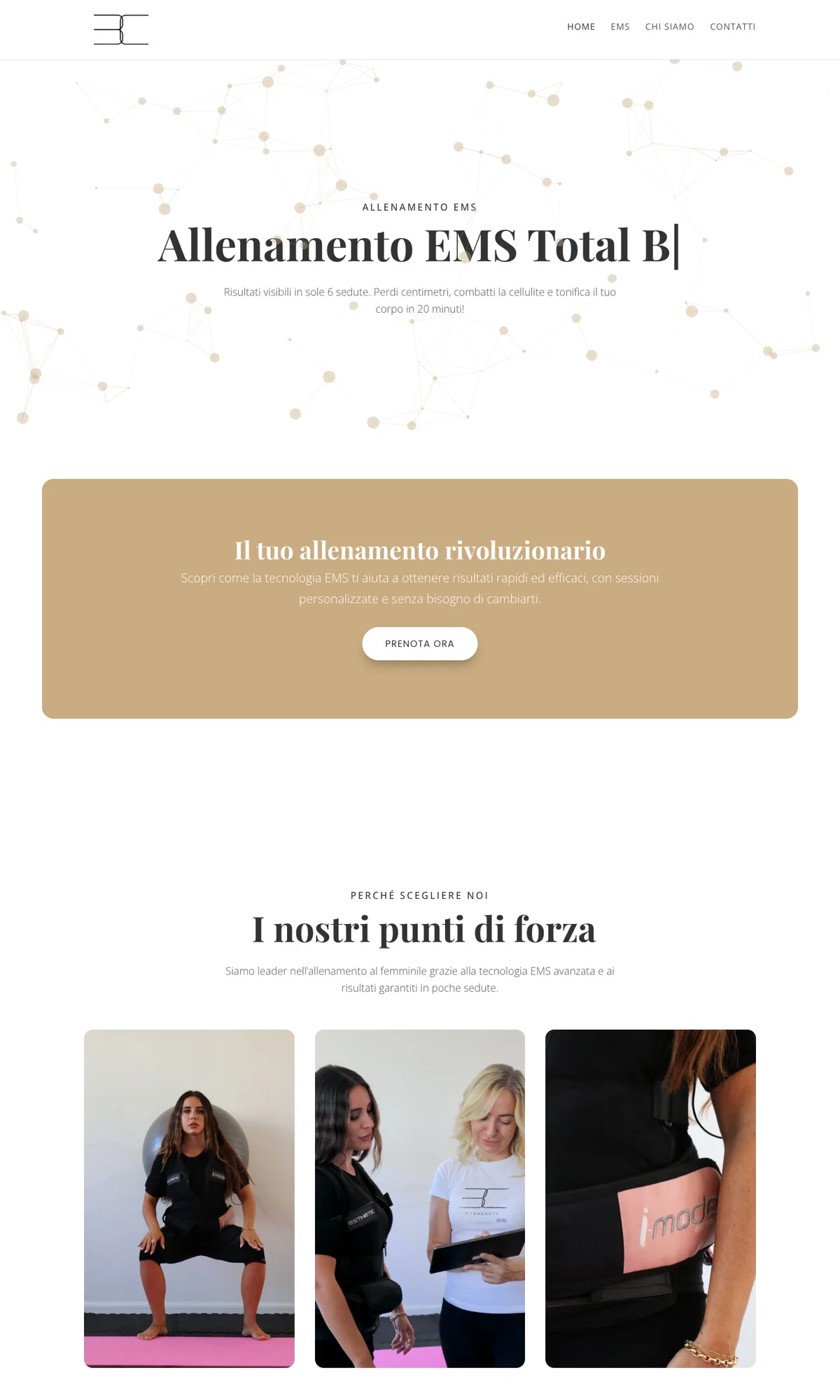 Homepage EMS Cagliari su desktop