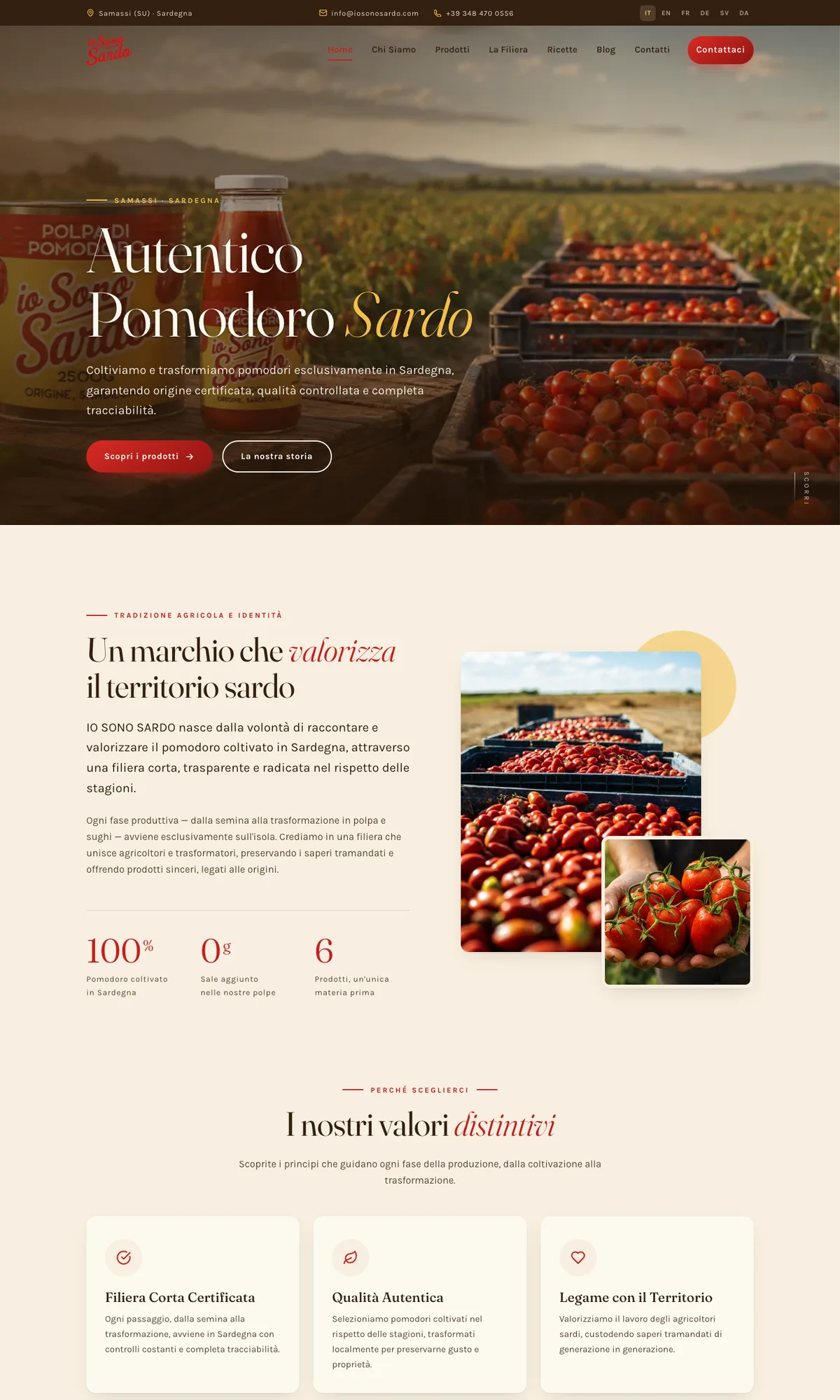 Homepage Io Sono Sardo su desktop