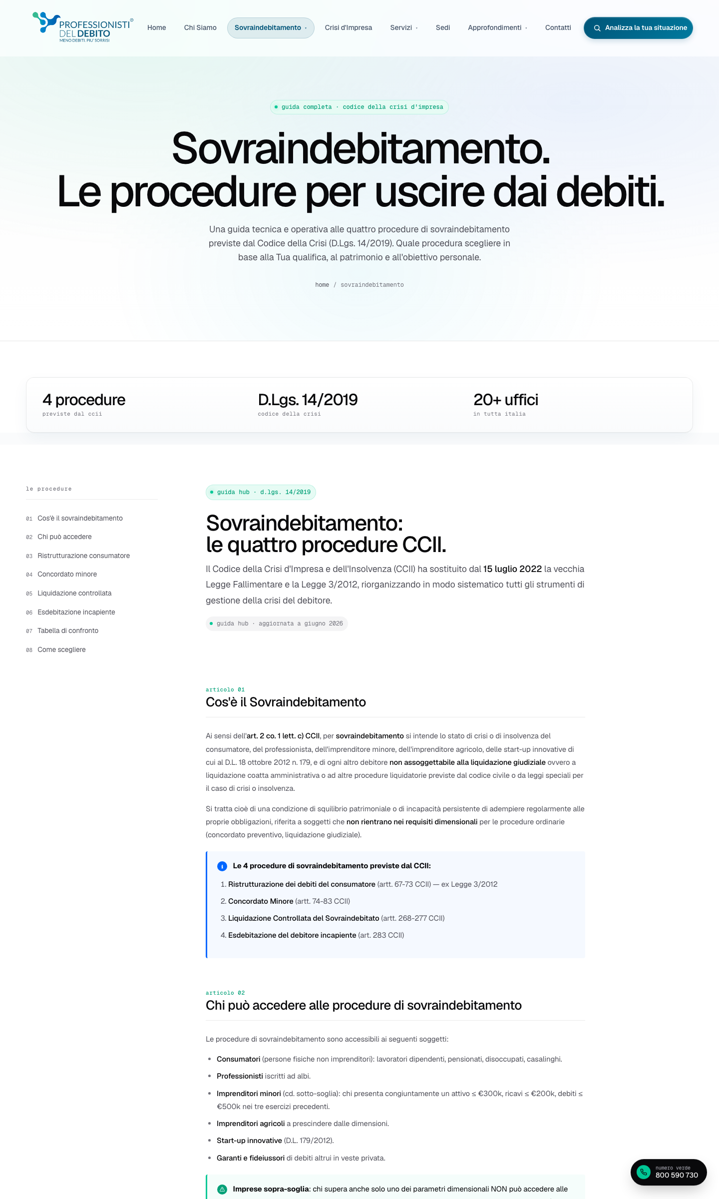 Pagina sovraindebitamento